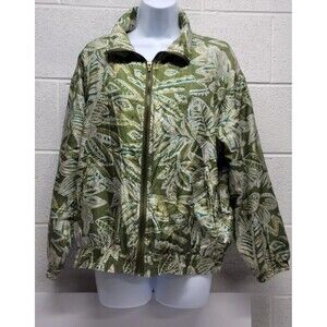 EVR Womens Multicolor Printed Silk Long Sleeve Full Zip Bomber Jacket Size S / P